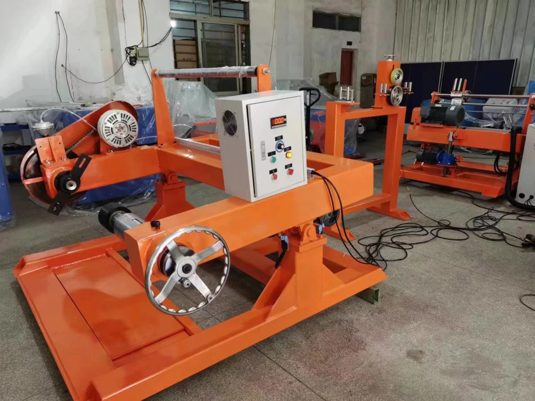 Cable Rewinding Machine From 1250mm Magnetic Pay-off to 500-800mm Motorized Take up Machine
